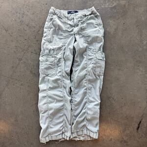 Vintage Y2k Hollister Light Grey Baggy Scrunch Cargo Pants Women's XS